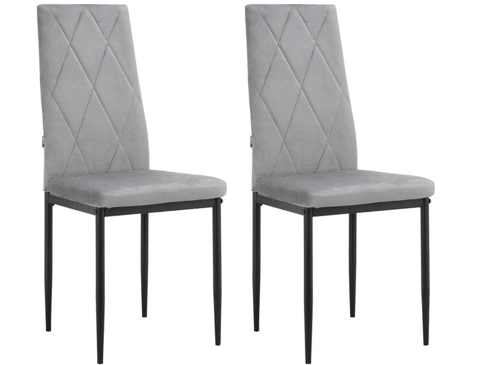 Danish Style Jedálenská stolička Melly (SET 4 ks), zamat, šedá